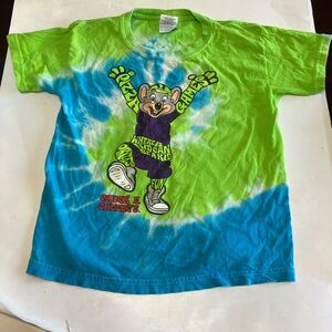 Vintage 2010 Chuck E Cheese Green And Blue Tie Dye T-Shirt Boys Size Small